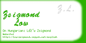 zsigmond low business card